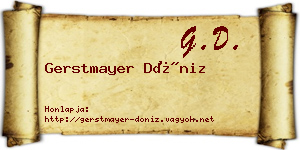 Gerstmayer Döniz névjegykártya